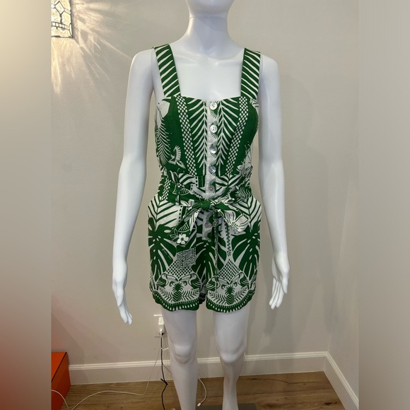 Farm Rio Green and White Romper - Picture 4 of 14